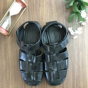 Club Room Charter Club 10 Black Leather Sandal